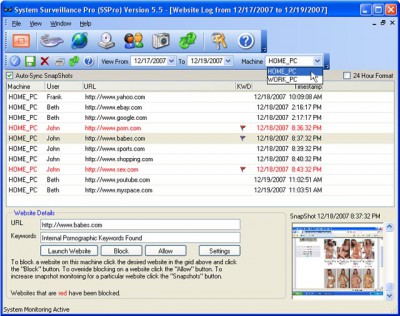 System Surveillance Pro 5.5 screenshot