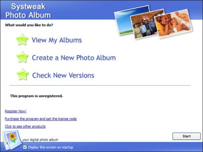 Systweak Photo Album 1.0.0.1 screenshot
