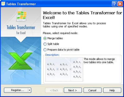 Tables Transformer for Excel 1.1.4 screenshot