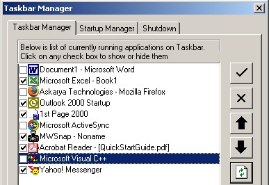 Taskbar Manager 3.1 screenshot