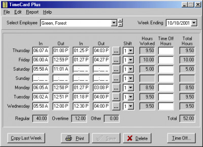TimeCard Standard 3.7.1 screenshot