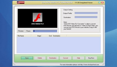 USAsoft DVD Video FLV Converter 8.99 screenshot