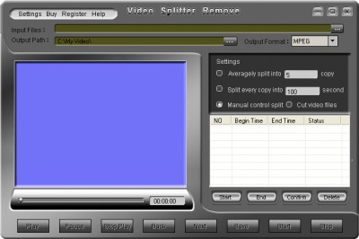 Video Splitter Remove 1.00 screenshot