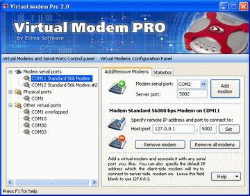 Virtual Modem PRO 3.0 screenshot