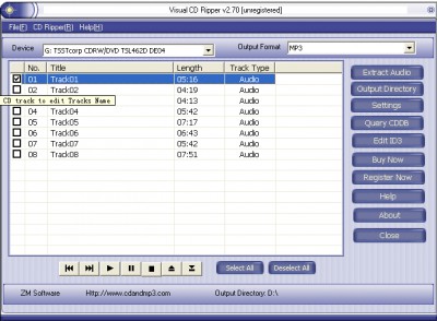 Visual CD Ripper 2.70 screenshot