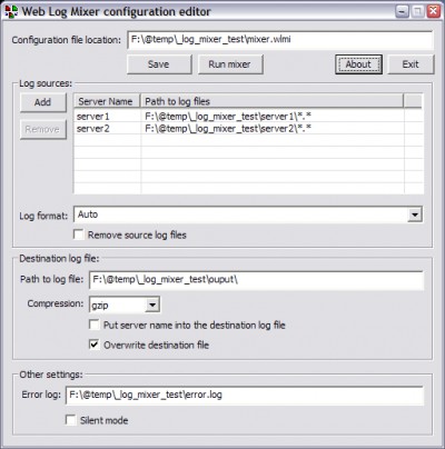 Web Log Mixer 1.3 screenshot