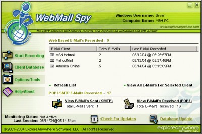 WebMail Spy 3.3 screenshot