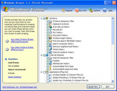 Windows Eraser 3.54 screenshot