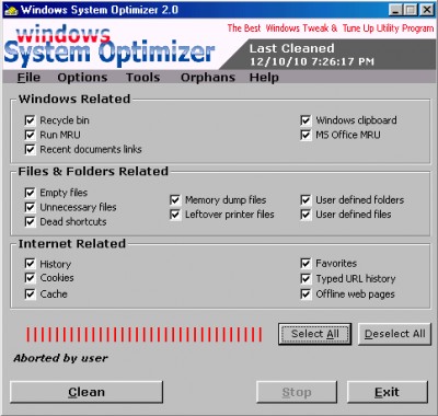 Windows System Optimizer 2.0 screenshot