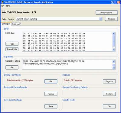 WinI2C-DDC Lite 4.05 screenshot