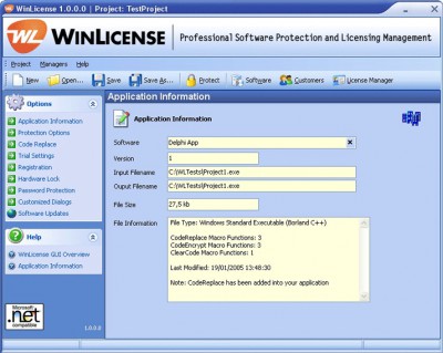 WinLicense 1.960 screenshot