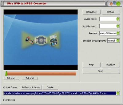 Wise DVD To WMV Converter 4.0.8 screenshot