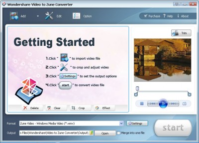 Wondershare Video to Zune Converter 3.1.25 screenshot