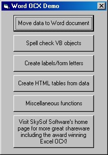 Word OCX 2.0 screenshot