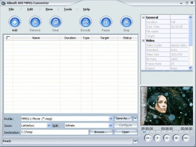 Xilisoft AVI MPEG Converter 3.1.9 screenshot