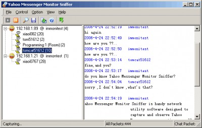 Yahoo Messenger Monitor Sniffer 3.0 screenshot