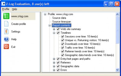 Z-Log Webserver Log Analyzer 1.09 screenshot