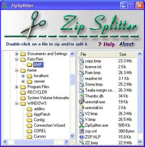 ZipSplitter 1.51 screenshot